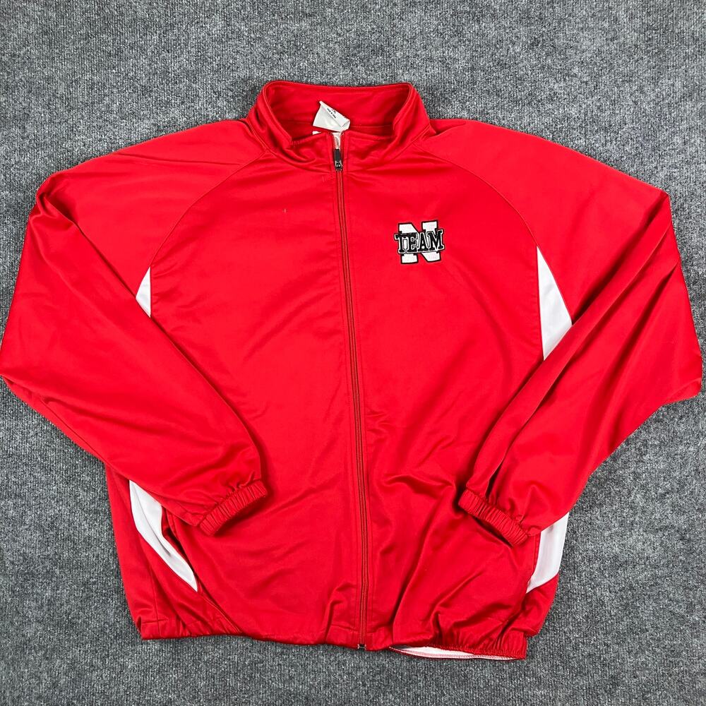 Augusta‎ Track Jacket Mens Size 2XL Red White Full Zip Warm Up Team N Athletic